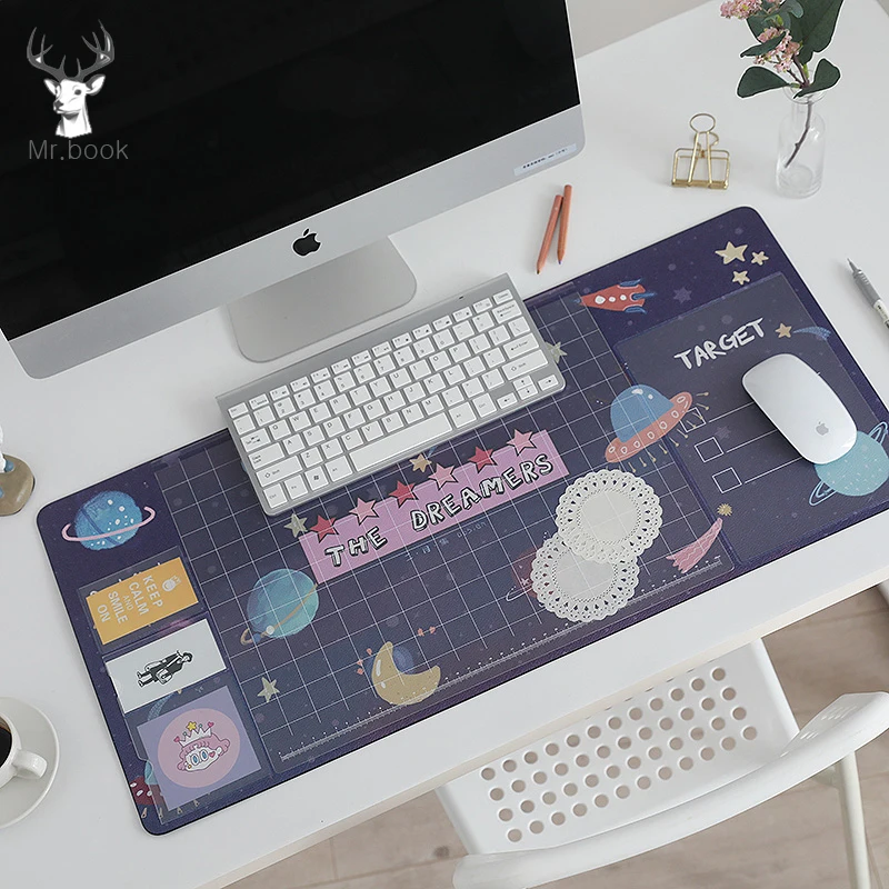 

Soft PU Leather Mice Pad Office Computer Desk Mat Cartoon Pattern Laptop Cushion Large Mouse Pad Desk Organizer with Calendar