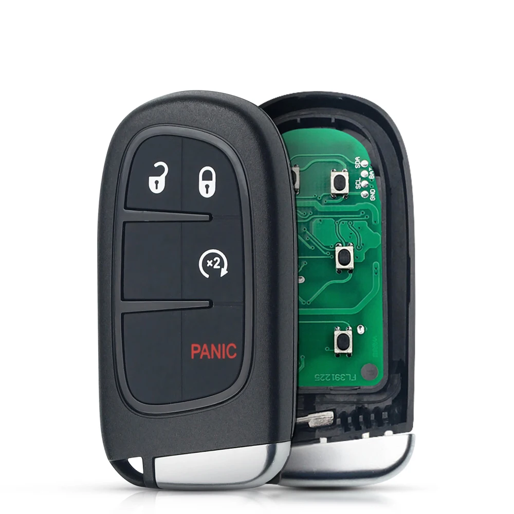 

KEYYOU KeylessGo 433 МГц Hitag-AES 4A чип дистанционный Автомобильный ключ для Jeep Cherokee Durango Chrysler GQ4-54T 2/3/4/5 BTN с батареей