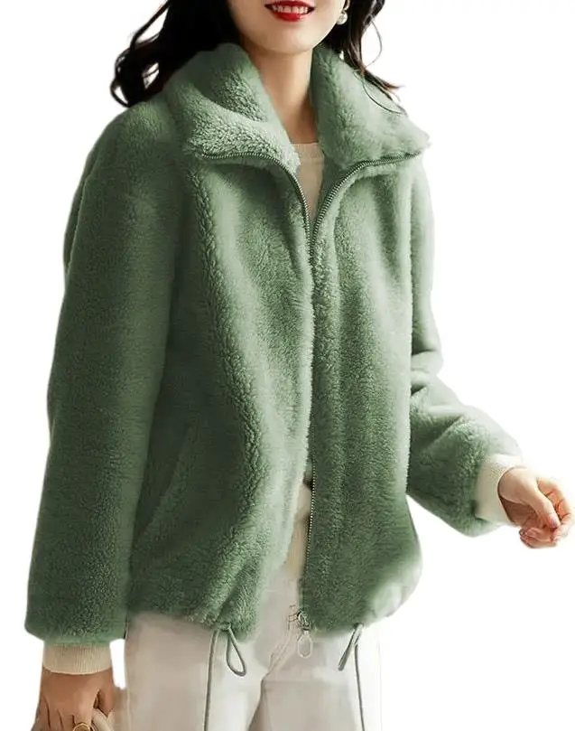 Двустороннее бархатное пальто из искусственного меха