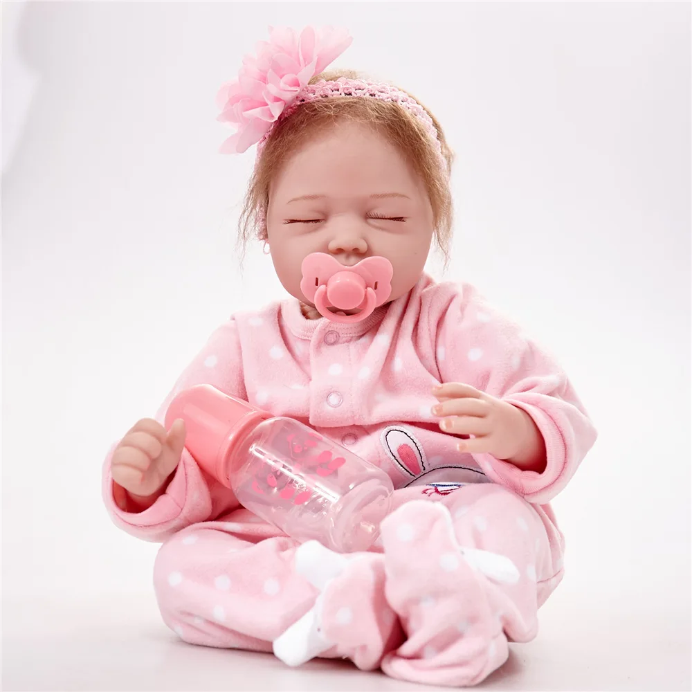 

Новый реалистичный силиконовый Реборн, 22 дюйма, 55 см, реалистичные спящие куклы для младенцев с красивой одеждой, для детей