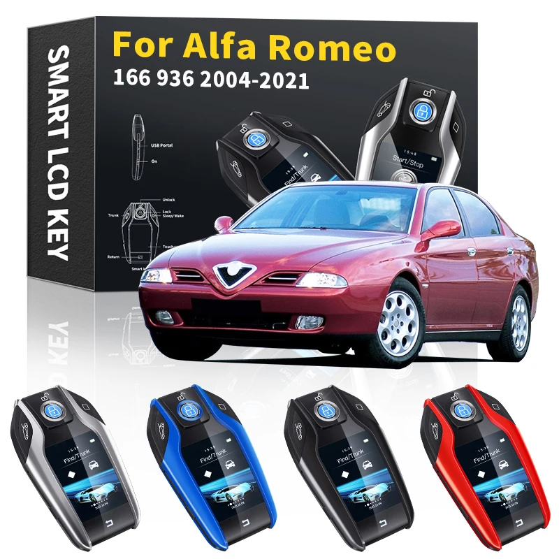 

Автомобильный пульт дистанционного управления ключ ЖК-дисплей для Alfa Romeo 166 936 2004-2021 модифицированный ключ смарт-брелок ключи автомобильный ...