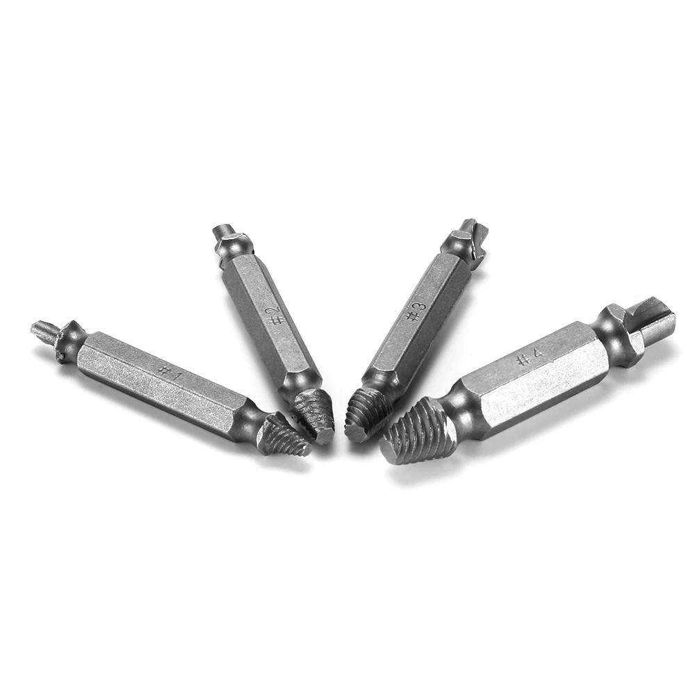 

4 Pieces Drill Bits Alloy Steel Workshop Equipments Portable Removing Tool Universal Repair Fitting Detachable Screw Remover