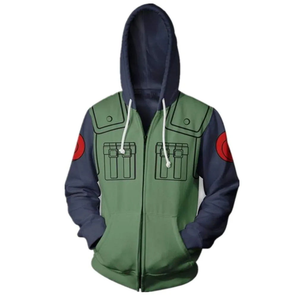 

New Fashion Harajuku Anime Naruto Zipper Men Hoodie 3D Printed Casual Hoodies Cartoon Funny Streetwear Hoodies Sweatshirt Tops