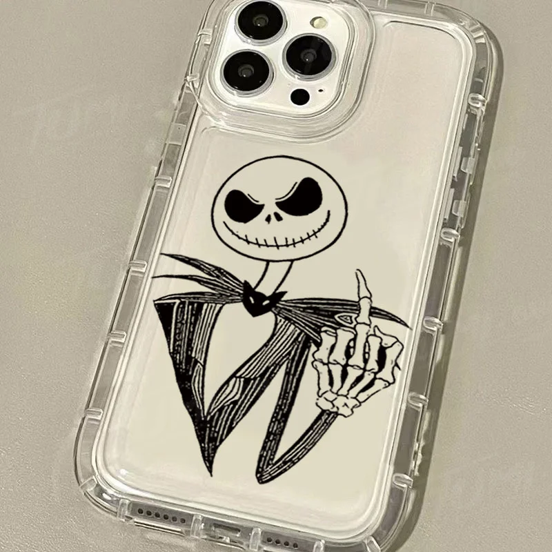 Disney Nightmare Before Christmas Clear Phone Case for OPPO Reno 7Z 8T 5 6 6Z 7 8 10 Pro Plus F9 F11 4G 5G Shockproof Cover