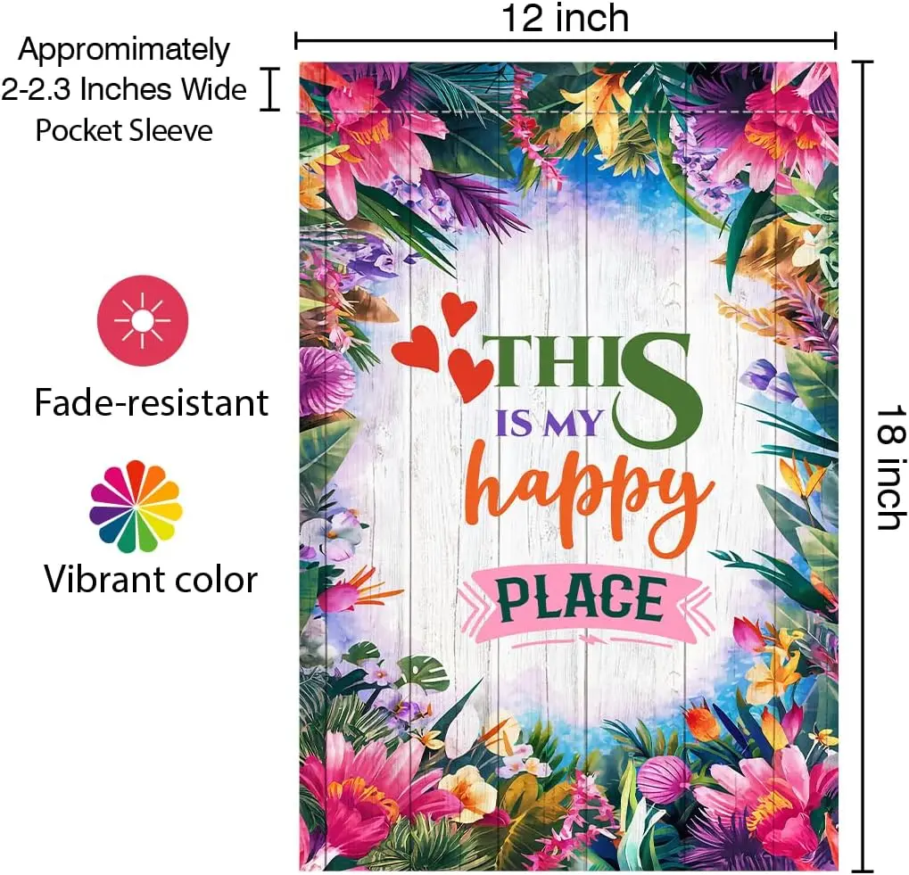 This Is My Happy Place Garden Flag - Красивый садовый флаг Позитивный Поризонный полевой цветок