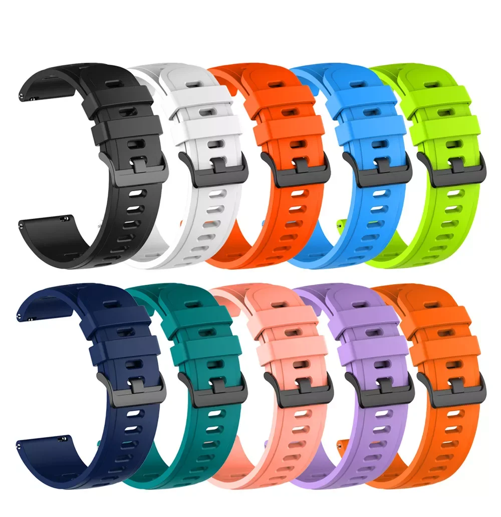 

22mm Sport Silicone Strap for Huawei Watch GT 2/2e/3/Pro/Runner 46mm Wrist Band Bracelet for Samsung Gear S3 Huami GTR 2/3 47mm