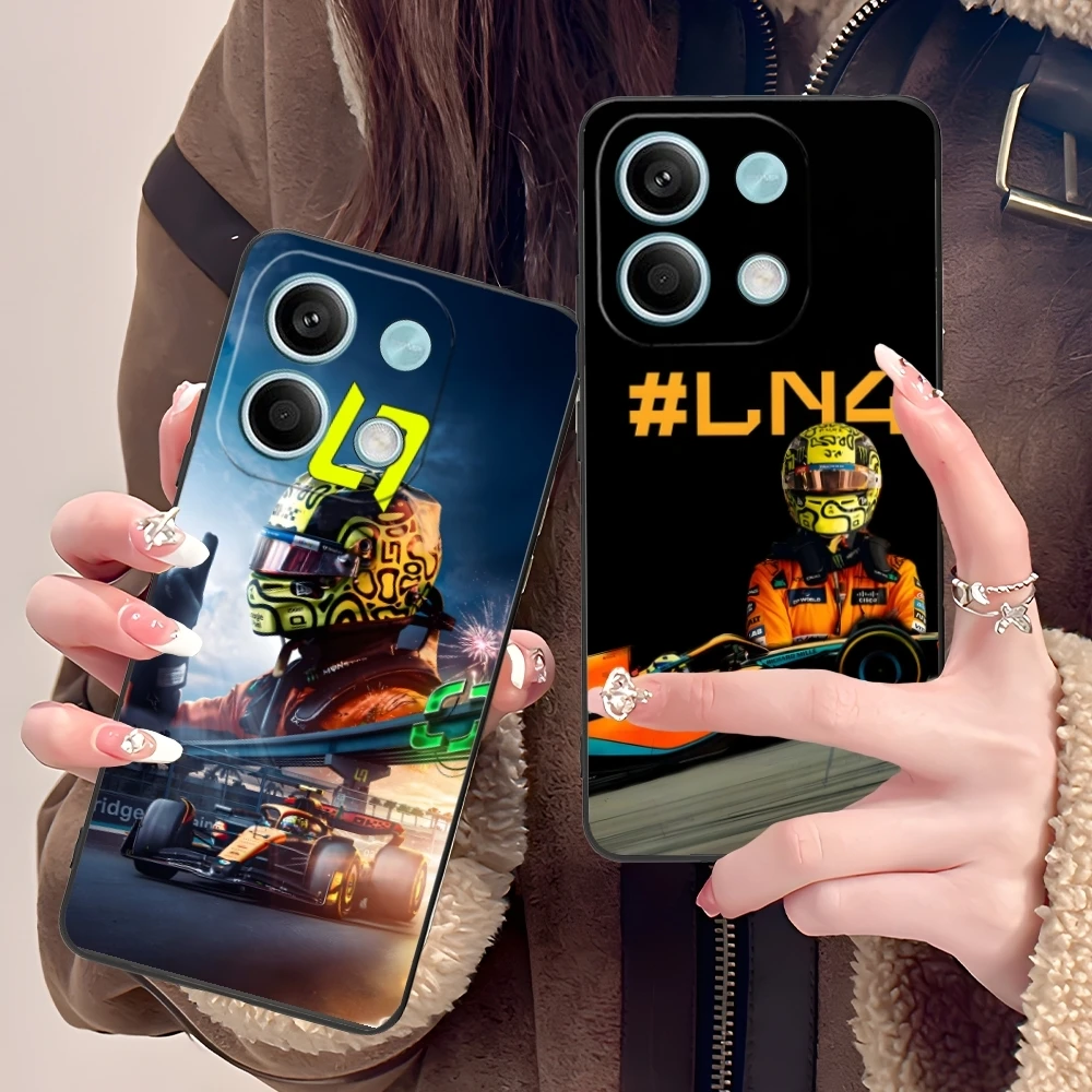 F1 Lando Norris Mobile Cell Phone Case for Xiaomi POCO M6 M5 M4 M3 X6 X5 X4 X3 F6 F5 F4 F3 F2 C40 Pro GT 5G Black Cover Shell