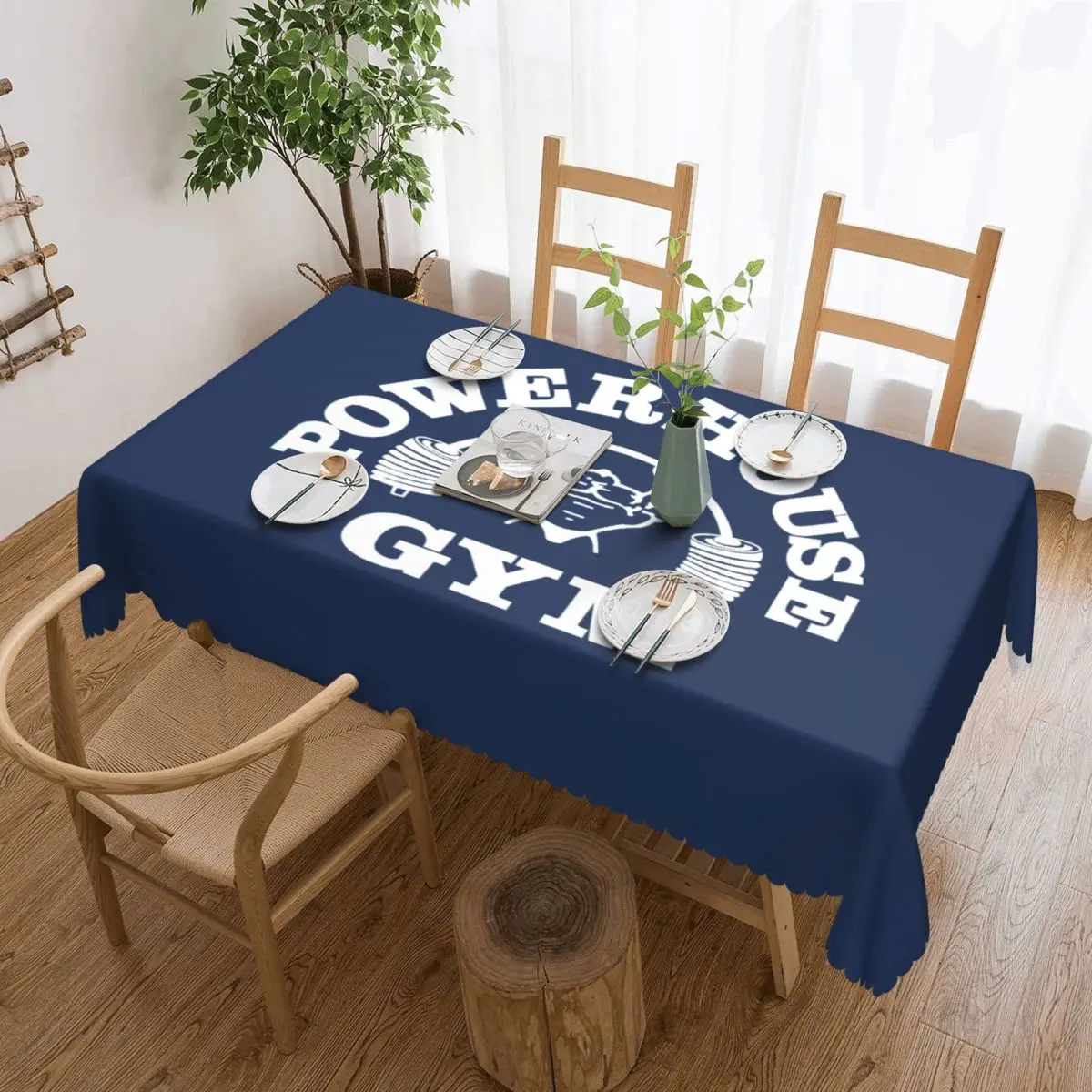 

Powerhouse Gym Rectangular Tablecloth Oilproof Table Cloth Fitness Building Muscle Table Cover