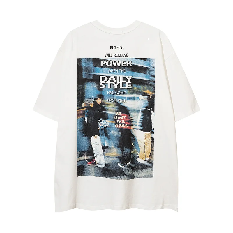 

2022 New Fashion Spring Summer Tops For Men Movie Print Oversize T-shirt For Lovers Vintage Dark T-shirt