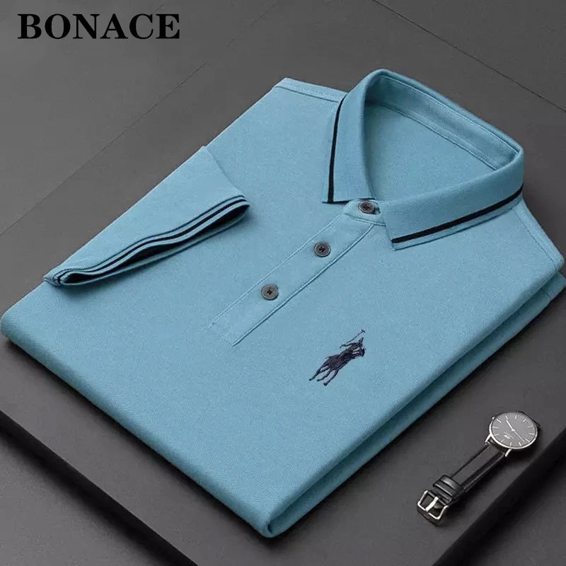 Top Designer Logo Brand Summer New Mens Polo Shirt Short Sleeve Lapel Business Casual T-shirt Trend Mens Wear