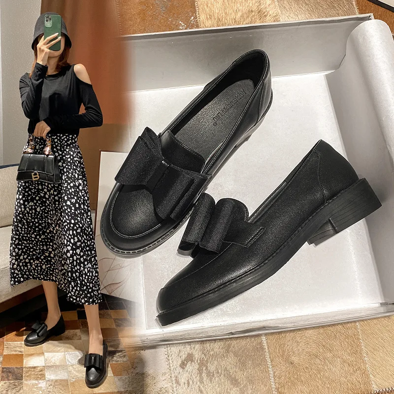 Women's Flat Shoes British Style Ladies Shoes Loafers Women Black Platform Shoes Professional Work Shoes Mujer Mary Jane Shoes