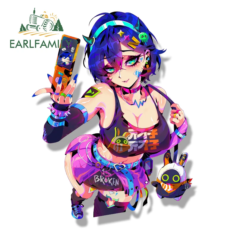 

EARLFAMILY Punk Belle Fanart автомобильная наклейка Zenless Zone Zero Sketch Waifu Peek наклейка JDM мультфильм девушка граффити пощечины наклейки