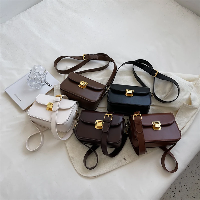 Mini PU Leather Solid Color Simple Flap Crossbody Bags for Women 2022 Winter Trends Brand Handbag Ladies Phone Purse