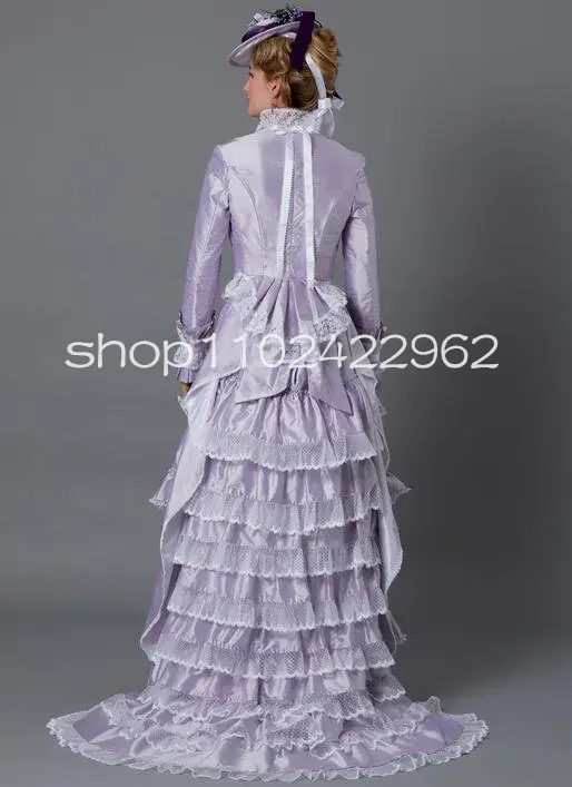 Платье для выпускного вечера в викторианском стиле 19-го века сиреневое