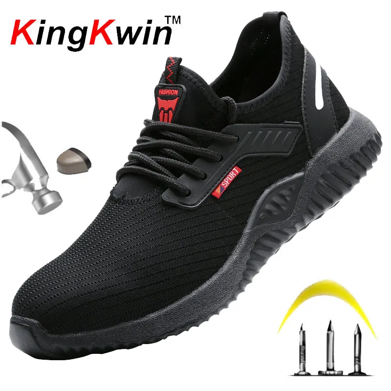 Летняя рабочая обувь со стальным носком мужская защитная с защитой от проколов