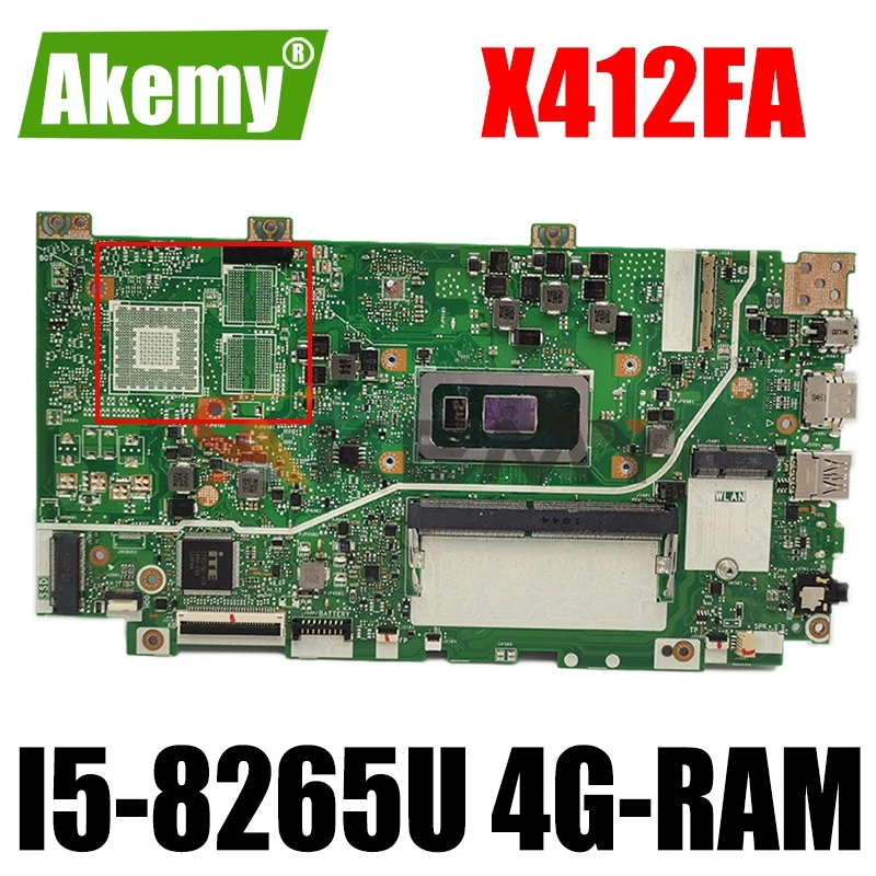 

X412FA Mainboard For ASUS X412FA X412FJ X412FL X412F A412F F412F Laptop motherboard Motherboard 4G-RAM I5-8265U GM