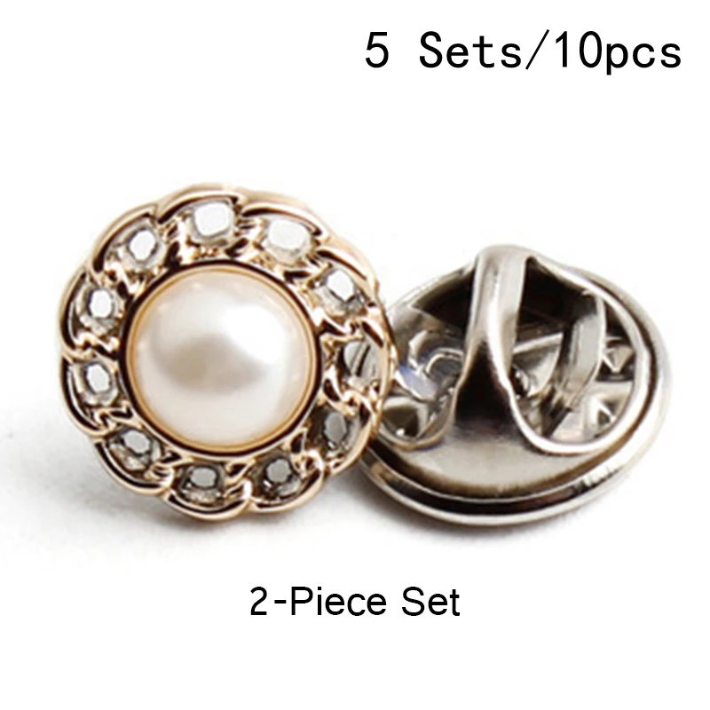 

10Pcs Rhinestones Button Flower Snaps Fastener Buttons For Clothing For Needlework Pearl Decorative Buttons Twist No Seam Button