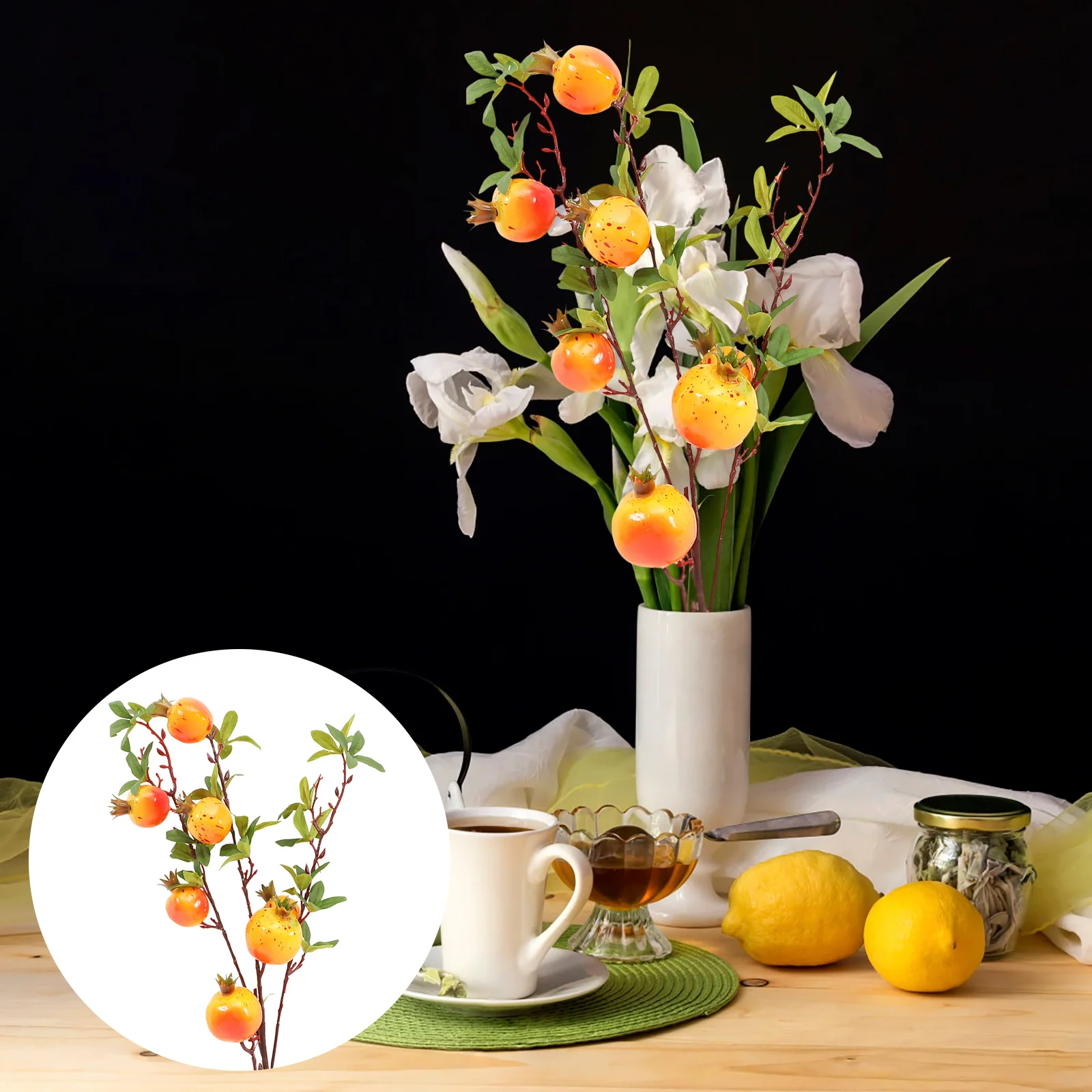 

Pomegranatefake Artificial Prop Party Bouquet Picks Lifelike Stem Simulation Photo Decorative Wedding Imitation Photography