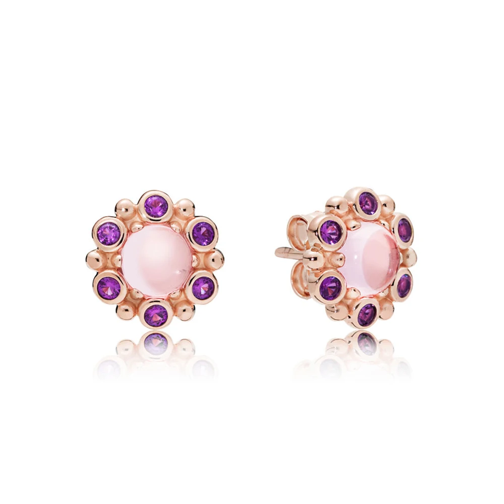 Серьги Panjia S925 Silver DIY Zircon Square в голубом цвете, блестящие круглые серии DORA, простота характера.