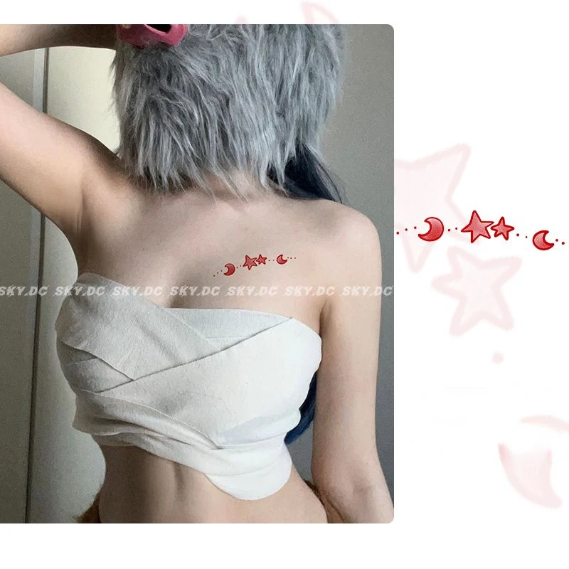 

Colorful Star Tattoo Stickers Sexy Arm Waterproof Festival Accessories Fake Tattoos for Women Tatoo Art Cute Hotwife Wholesale