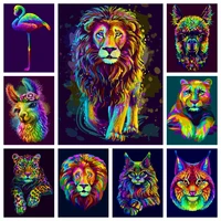 diy diamond paintings colorful animals lion cat embroidery alpaca diamond rhinestones mosaic swan cross stitch home decor gift