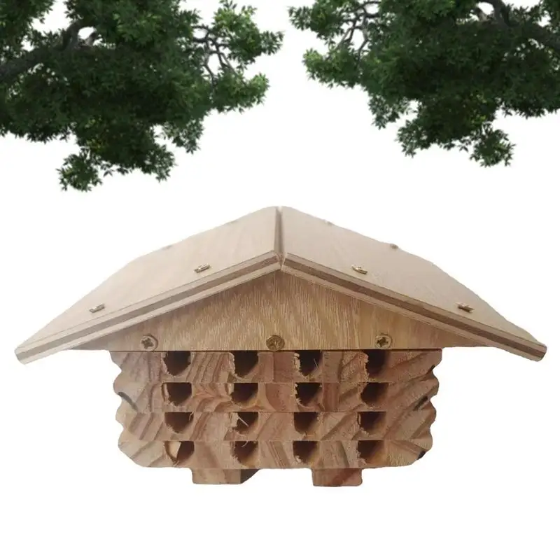

Mason Bee House Handmade Natural Elderberry Bee Hotel Made Bamboo Bee Hive For Bees Butterflies And Ladybugs