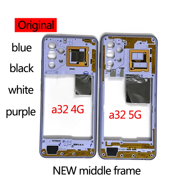 

Original Frame Cover For Samsung Galaxy A32 LTE 4G A325F A325M 5G A326B A326BR Housing Phone New Middle Chassis Rear Back Panel