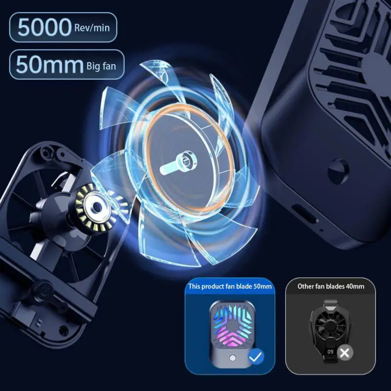 

Mini Rgb Semiconductor Adjustable Cooling Fan Radiator Game Cooler For Pubg Game Cool Heat Sink Portable Al05 Usb