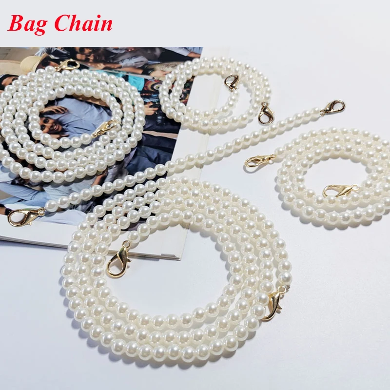 

15-120cm Imitated Pearl Bag Chain Replacement Long Crossbody Shoulder Bag Strap Handbag Exquisite Female Handle Belt Bag Parts