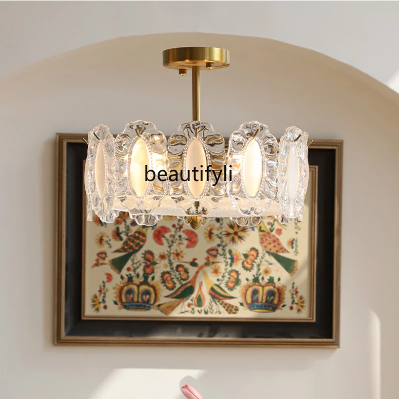 

LBX French Entry Lux Handmade Glass Ceiling Lamp Italy Post-Modern Bedroom Dining Room Lamp in the Living Room