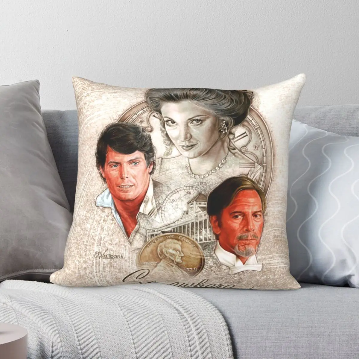 Чехол с квадратной подушкой чехол из полиэстера и льна бархатным узором