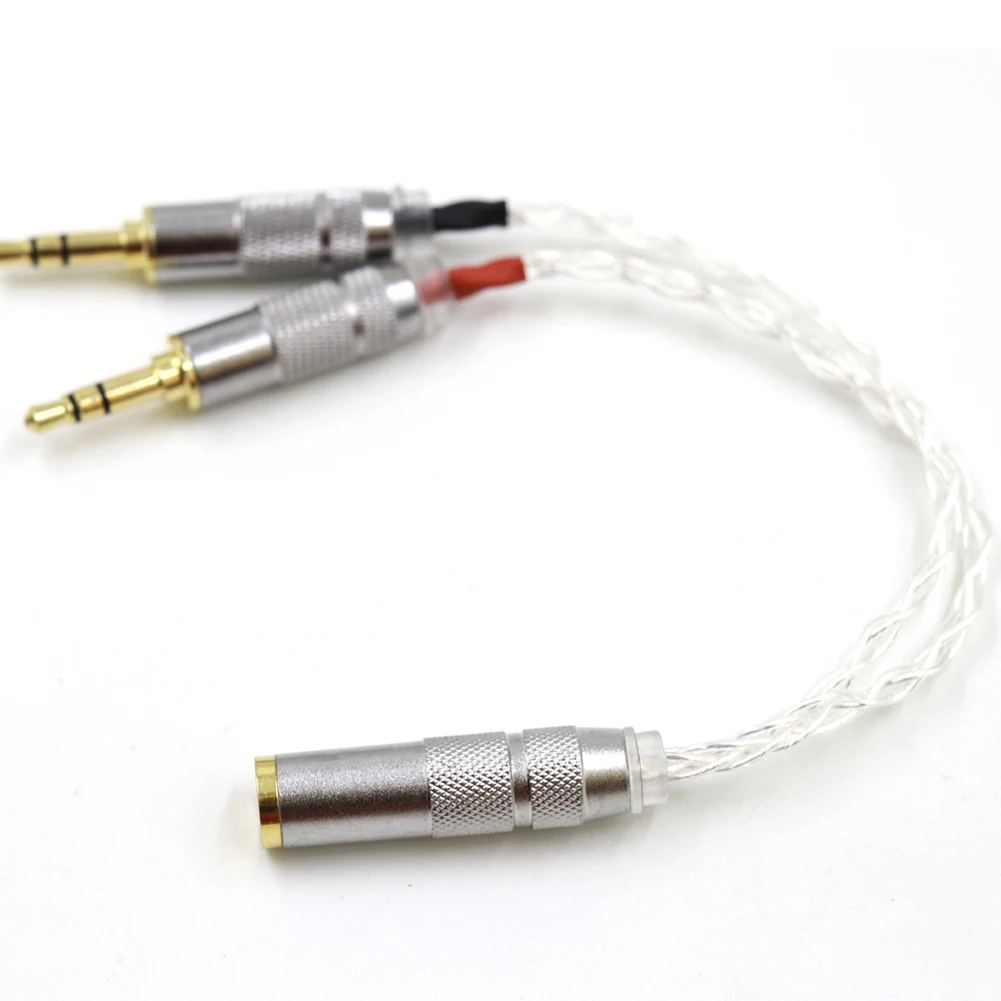 Фото Аудиокабель-адаптер HiFi из монокристаллической меди с серебряным покрытием, 2x3,5 мм (штекер) на 2,5 мм TRRS (балансный разъем) для плеера Chord Mojo №4