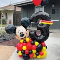 32pcsset disney mickey mouse head foil balloons 32inch black number balloon kids birthday baby shower party decoration supplies
