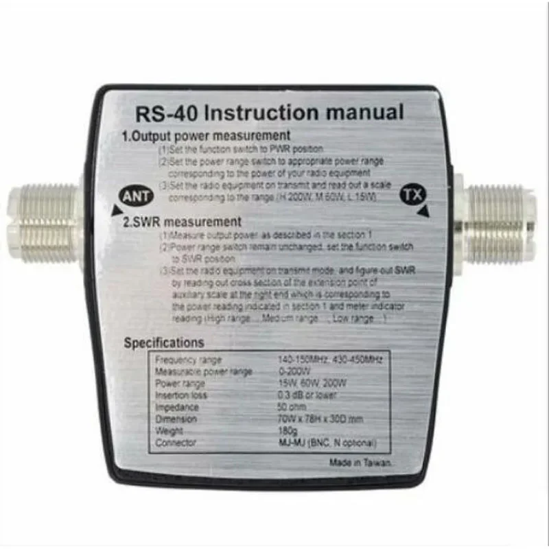 Оригинальный NISSEI RS-40 SWR измеритель мощности двухдиапазонный VHF UHF 144/430 МГц 15 Вт 60 200