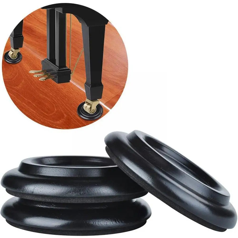 

4 /3 Pcs Upright Piano Wooden Caster Cups Anti-slip Eva Mat Accessories Instrument Pads Music With Leg L4j8