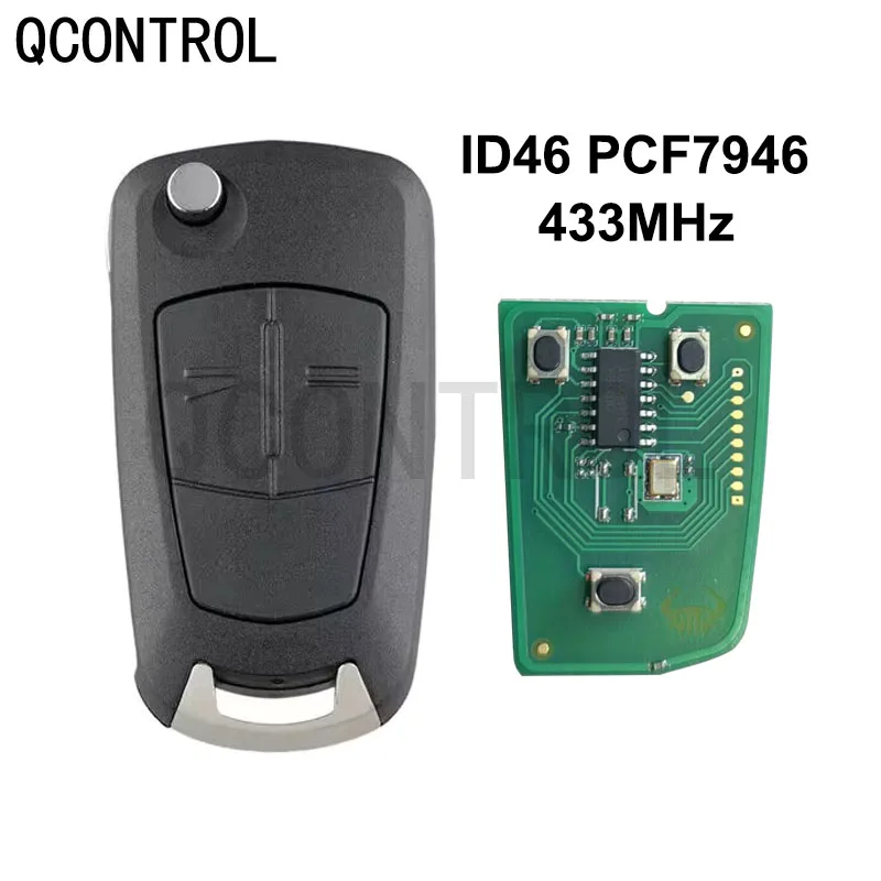 

QCONTROL 2/3 buttons Car Remote Key 433MHz Transponder PCF7946 Chip Fit For Opel Antara 2007 2011 With DWO5 Blade
