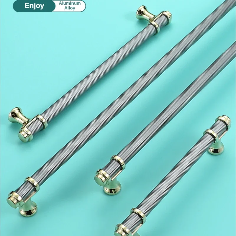 Ручки для шкафа Северной Европы 128 мм накатанные латунные ручки ящиков золотые