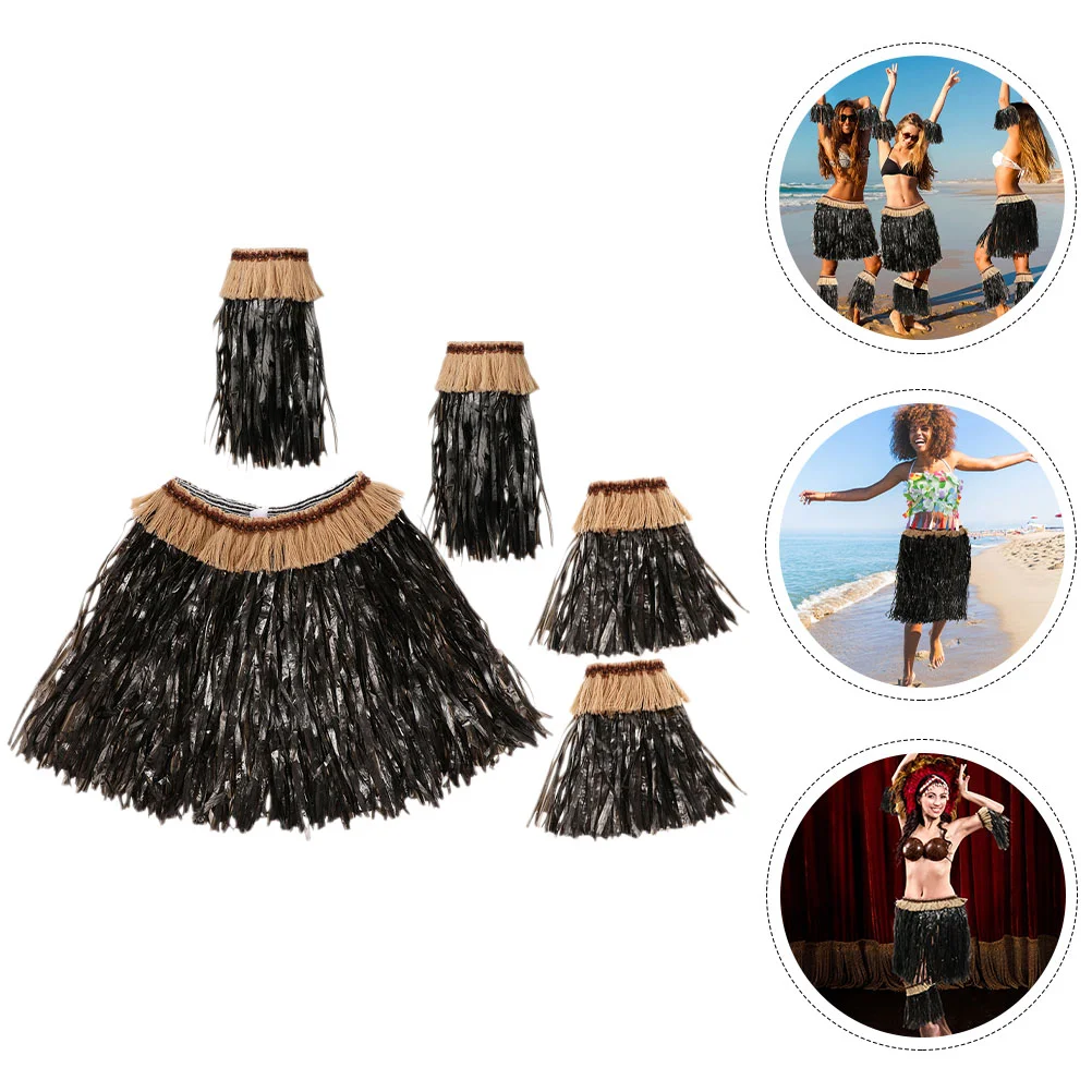 

Hawaiian Hula Bracelets Black Dresses Weddings Decorations Summer Beach Party Cloth Grass Skirt Miss Kids