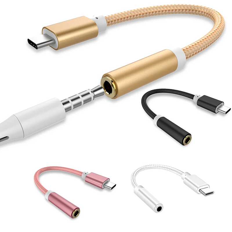 

3.5mm Audio Extension Cable USB C Cable to 3.5mm Audio Cable Earphone Adapter USB-C to 3.5mm Jack Aux Cable For Smartphone
