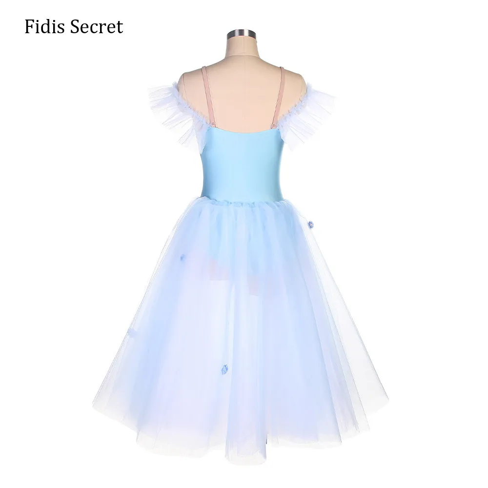 Женское небесно-голубое танцевальное платье сценическая одежда балетное