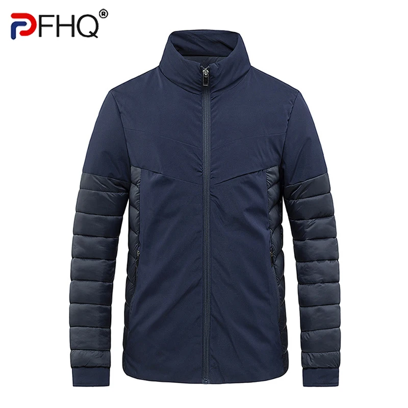 

PFHQ 2023 New Stand Collar Fashion Cotton Padded Men Jacket High Quality Casual Outdoor Stylish Coat Trendy Cool Clothes 21Q1746