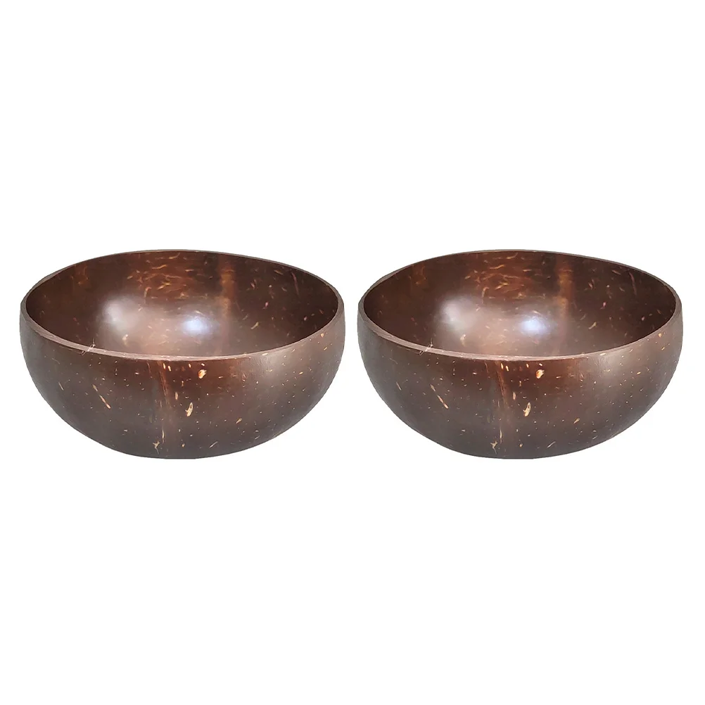 

2pcs Natural Cocoanut Shell Bowl Dessert Fruit Salad Bowl Food Container for Home