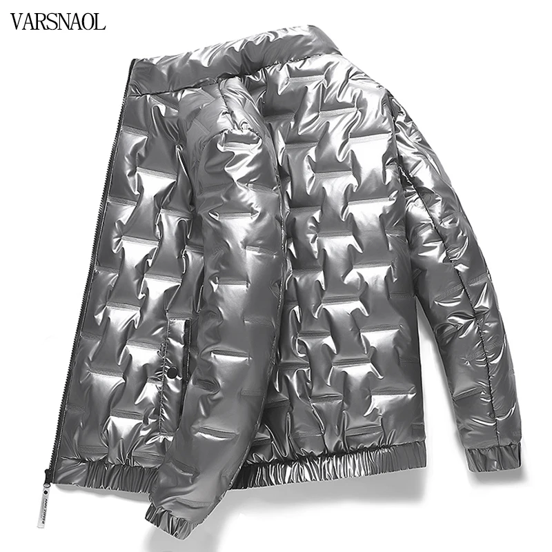Varsanol Winter Jacket Men Parkas Windbreaker Fashion Thermal Coats Man Thick Warm Glossy Black Jackets Outwear Men's Clothing