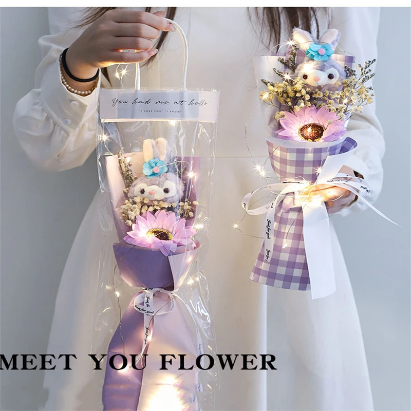 

Букет засушенных цветов забудьте о мне-не Гипсофила РОЗА Подсолнух день рождения девочка сумка реквизит для фото День Святого Валентина су...