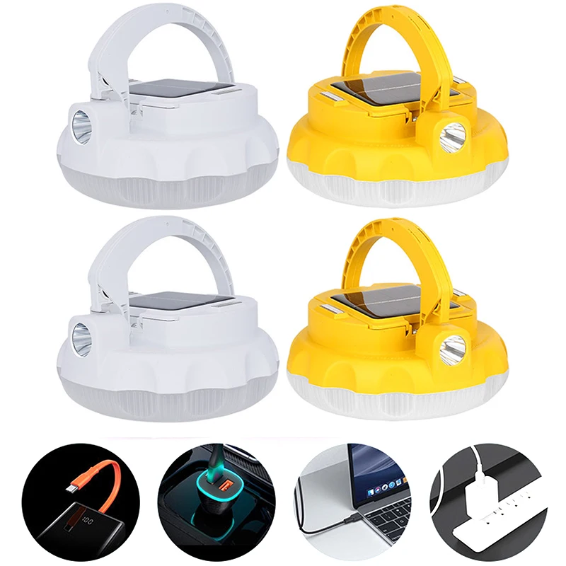 

Solar Camping Light 4-gear Dimming Night Market Stall Lights Type-C Charging Dual Light Source Waterproof for Outdoor Equipment