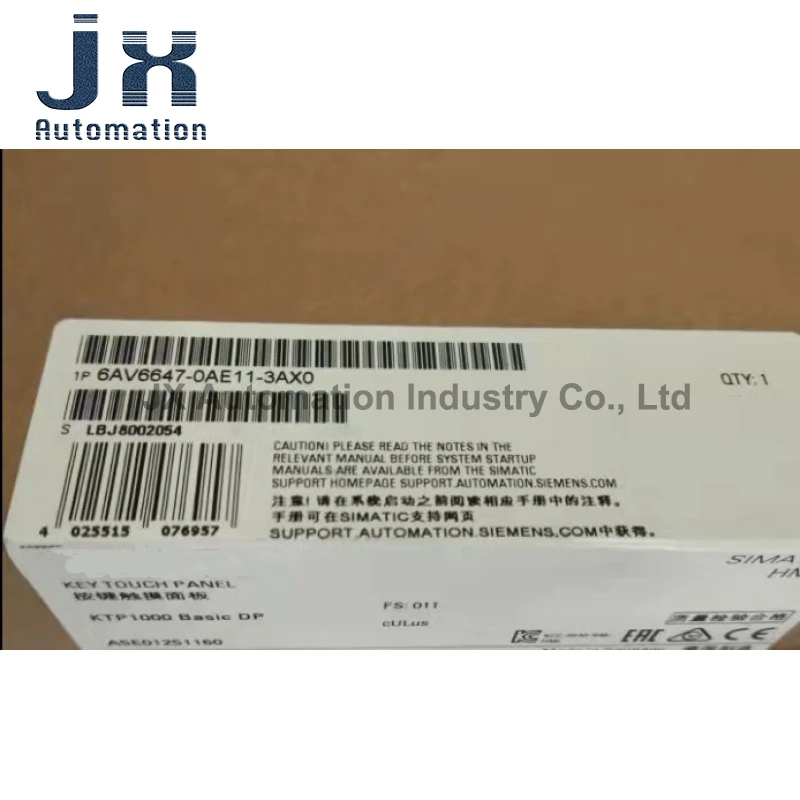 Оригинальный новый 10-дюймовый TFT-дисплей HMI KTP1000 6AV6647-0AE11-3AX0/KTP600 Базовая цветная