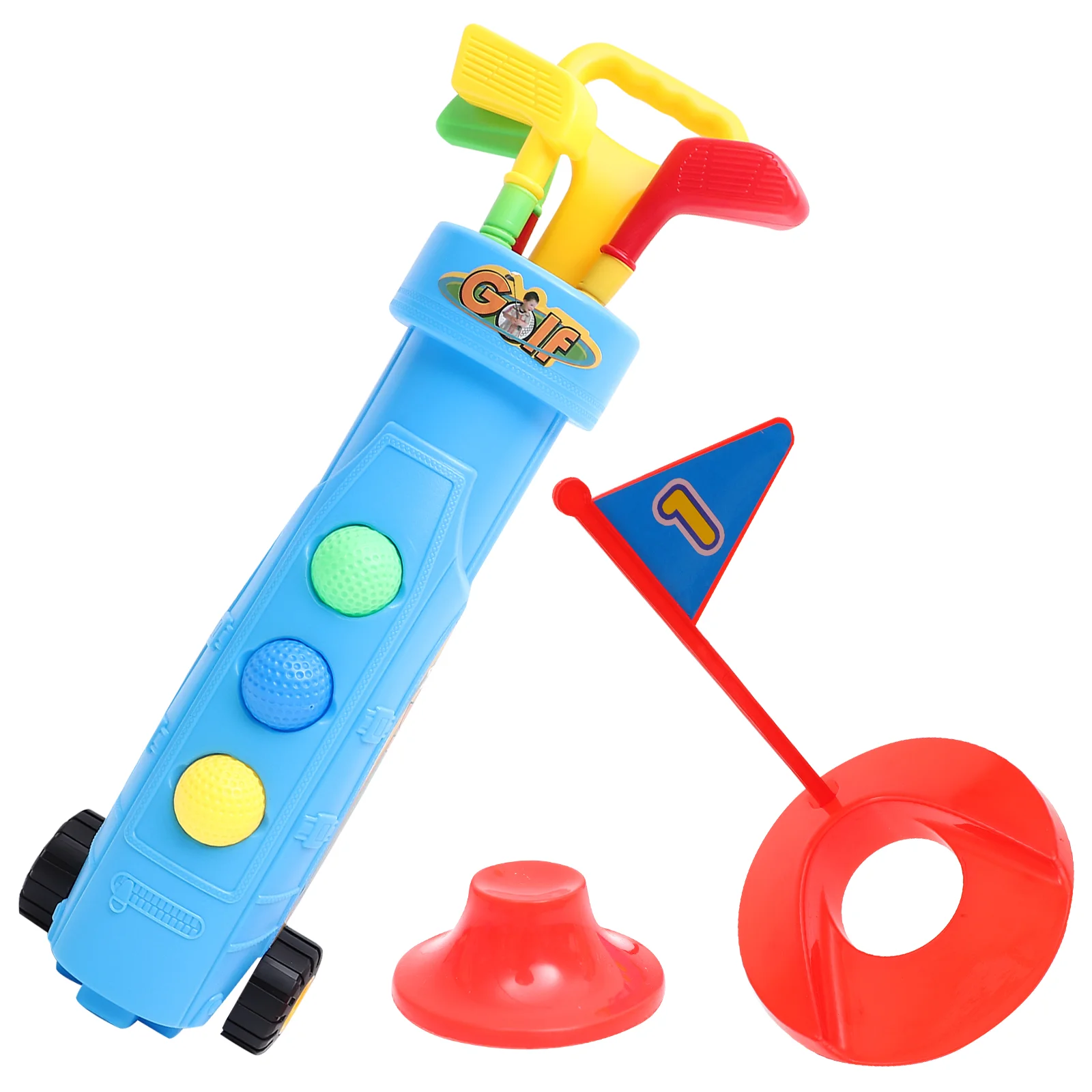 

1 Set of Children Club Toys Mini Trolley Ball Game Sports Toy for Kids Children (Large Club Container for Random Color)