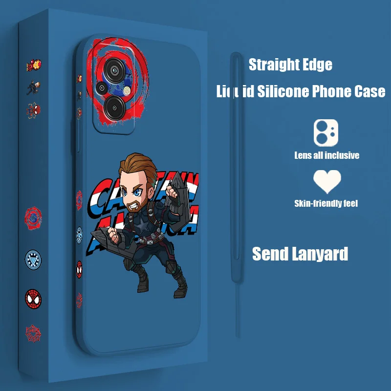 

Marvel Superhero Anime For Xiaomi Redmi A2 A1 12C 11A 10C 10X 9AT 9A 9C 8A 7A 6A Plus Pro Liquid Left Rope Phone Case
