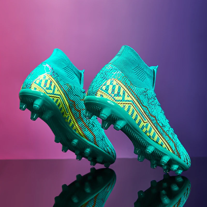 Men's high-top training ankle outdoor shoes football shoes spike shoes high-ankle sports shoes TF/FG professional training shoes
