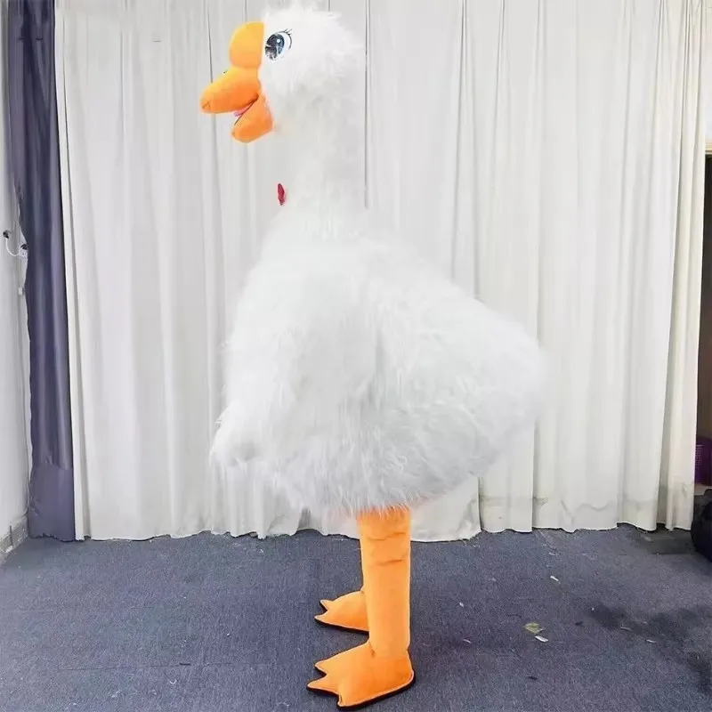 Надувной костюм талисмана белого лебедя для взрослых пушистый гуся развлечений